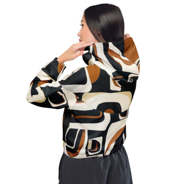 African Print Women's Cropped Windbreaker Back View