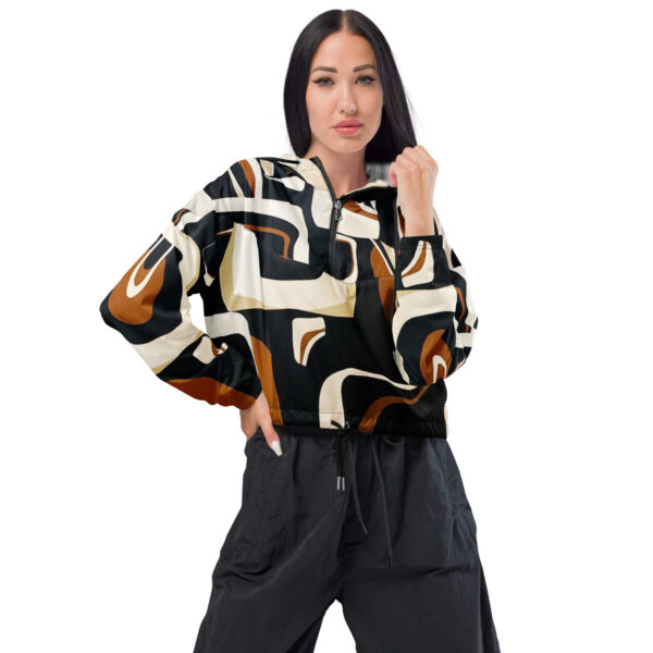 African Print Women's Cropped Windbreaker Front View