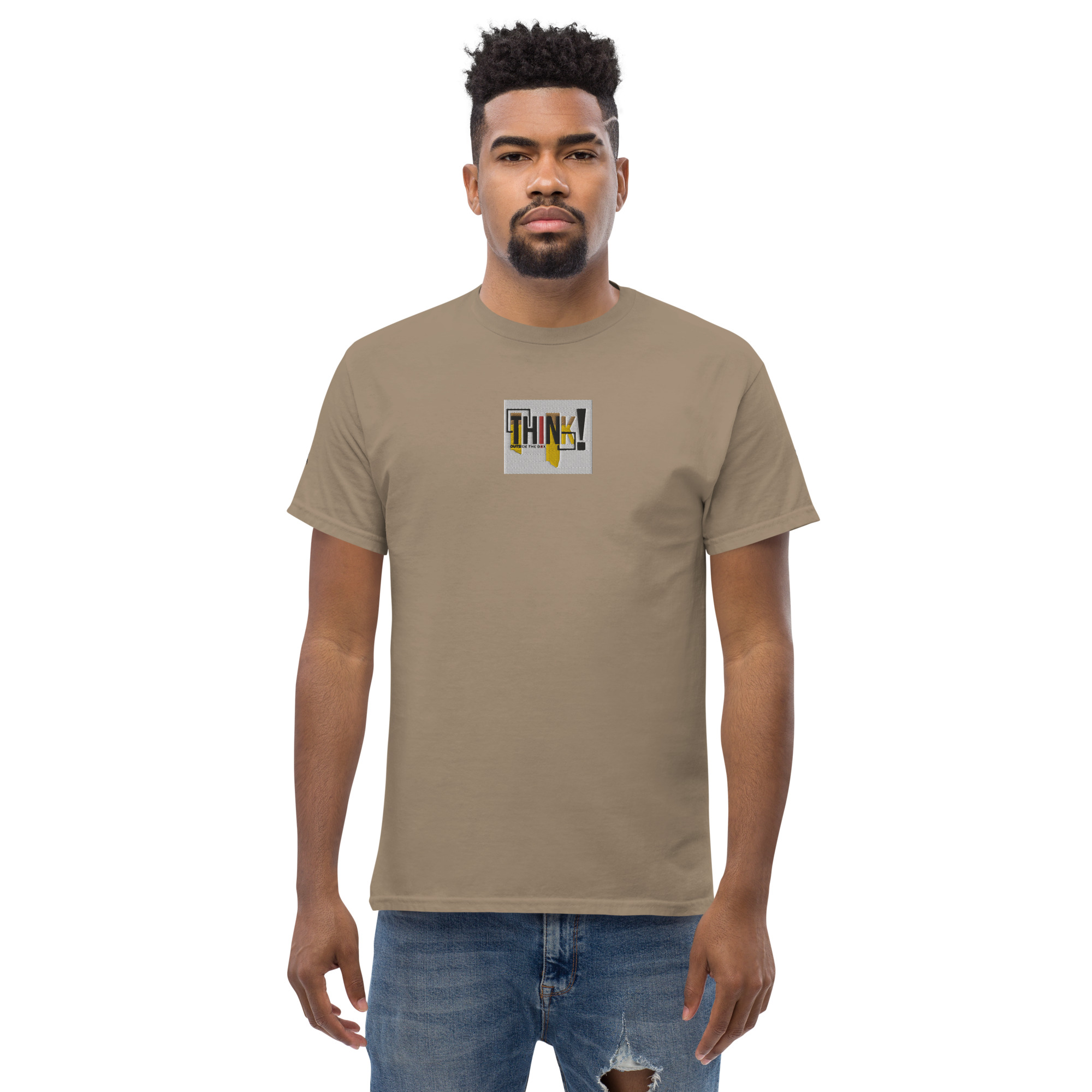 Think Outside The Box Embroidery Unisex Classic T-Shirt - Image 28