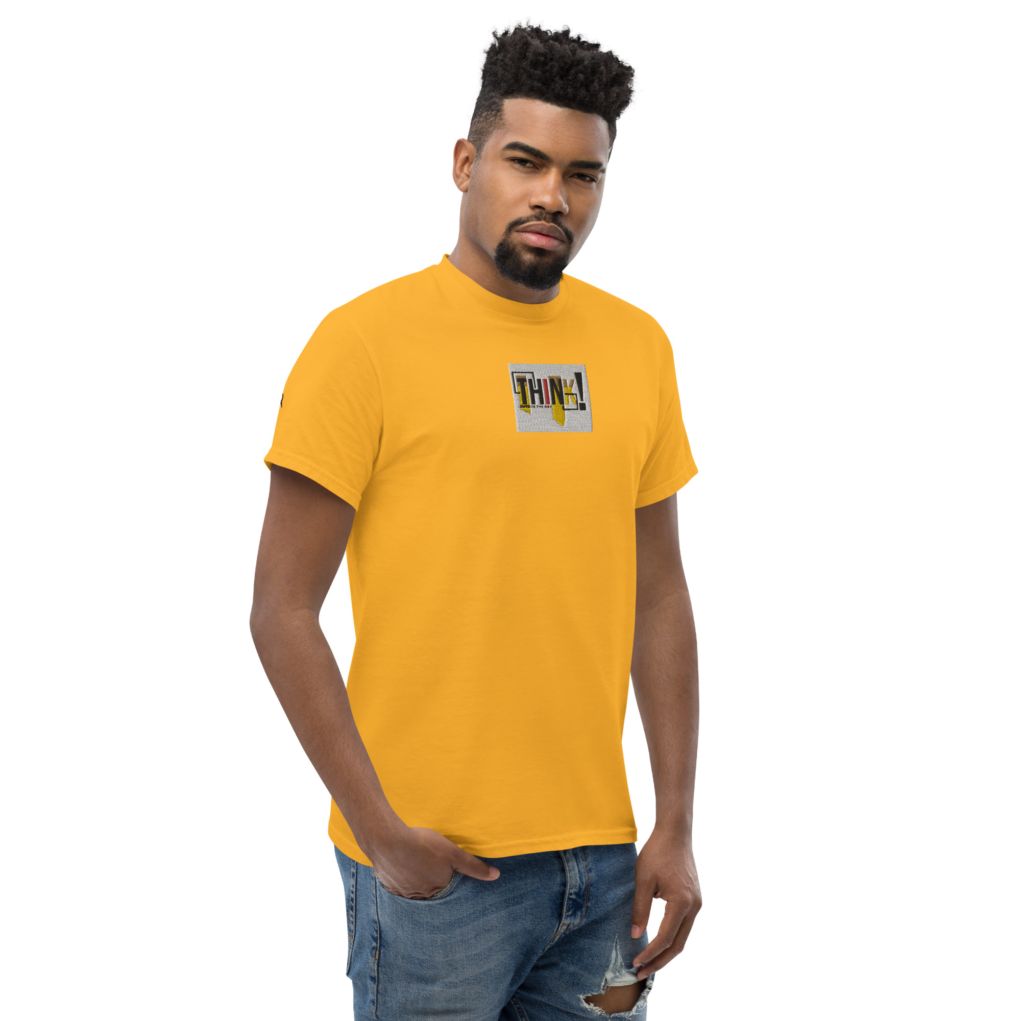 Think Outside The Box Embroidery Unisex Classic T-Shirt - Image 38