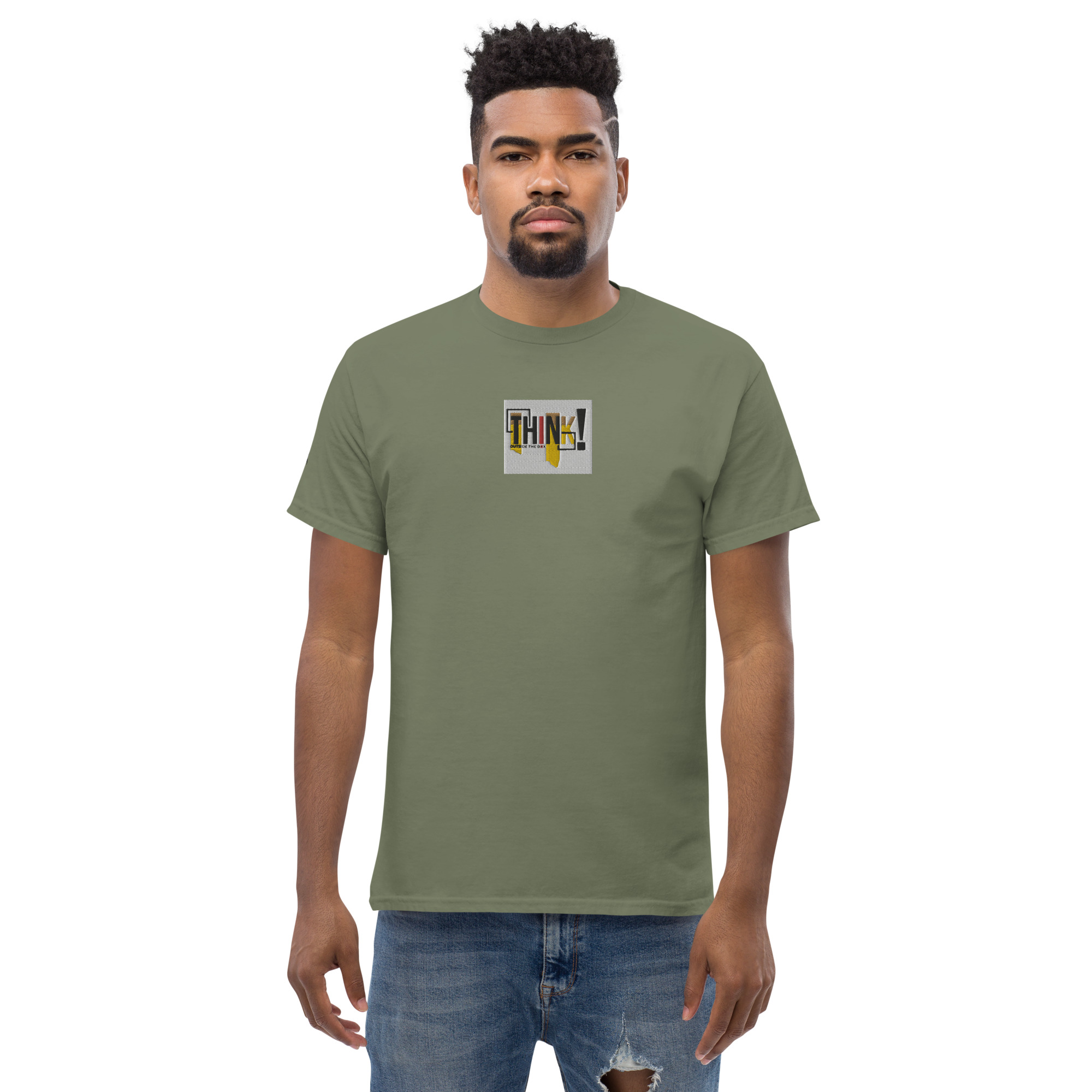 Think Outside The Box Embroidery Unisex Classic T-Shirt - Image 18