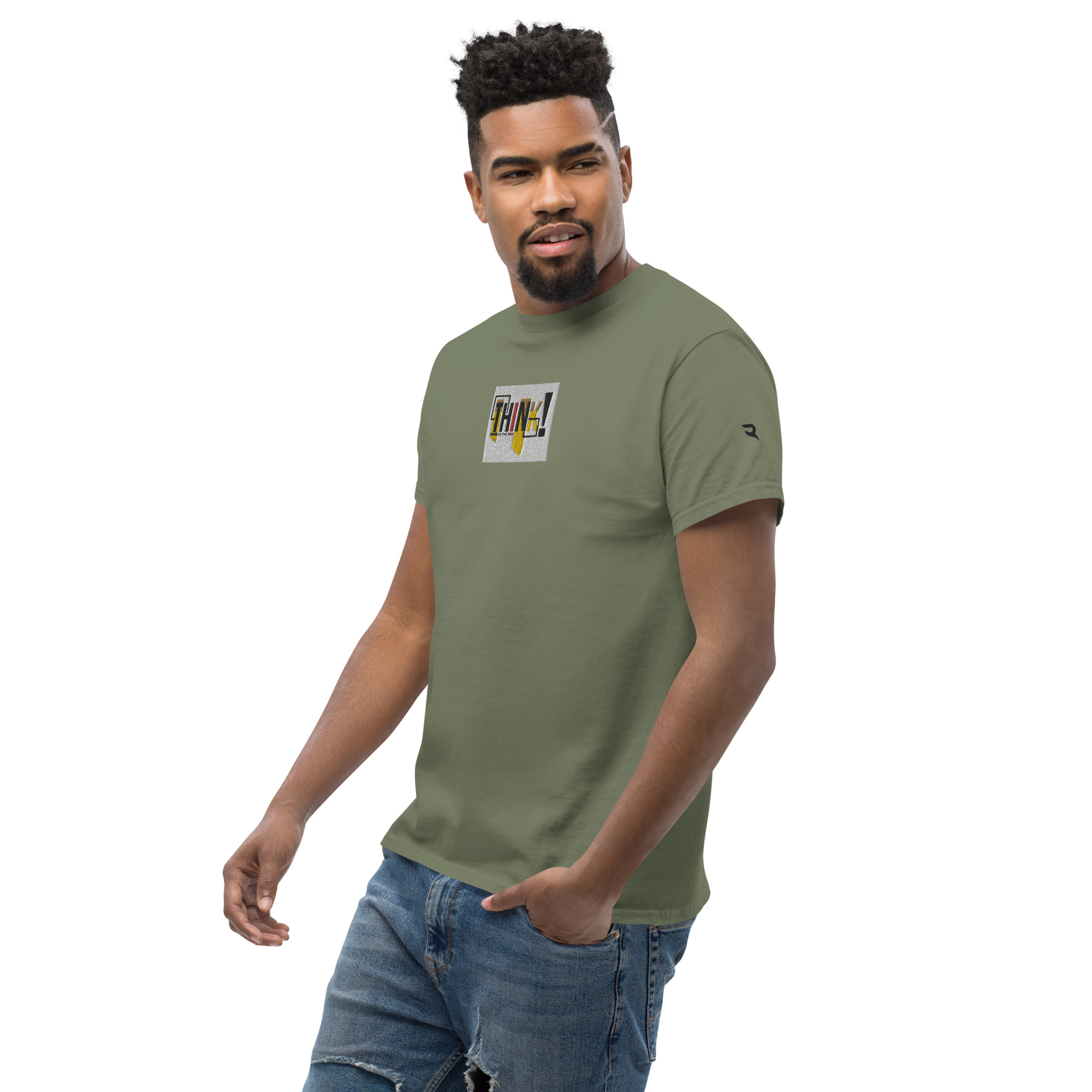 Think Outside The Box Embroidery Unisex Classic T-Shirt - Image 21