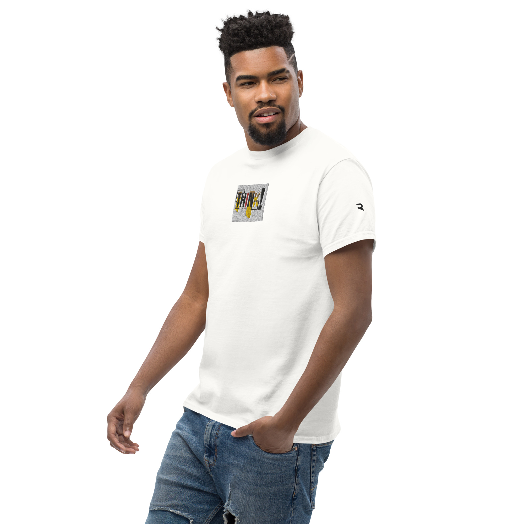 Think Outside The Box Embroidery Unisex Classic T-Shirt - Image 49