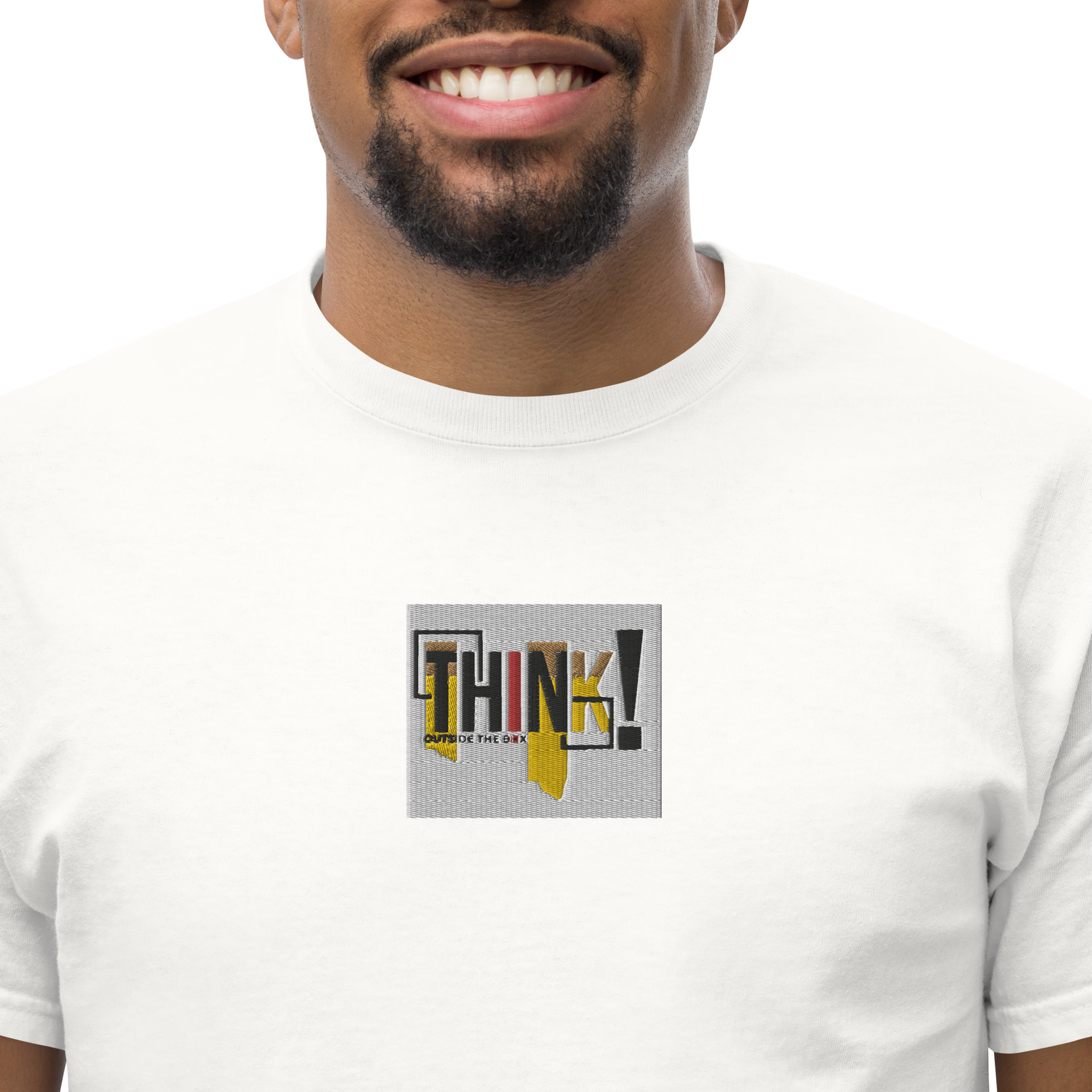 Think Outside The Box Embroidery Unisex Classic T-Shirt - Image 47